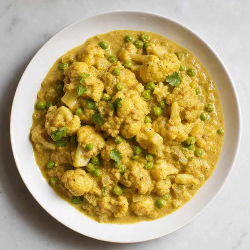 Cauliflower and pea korma