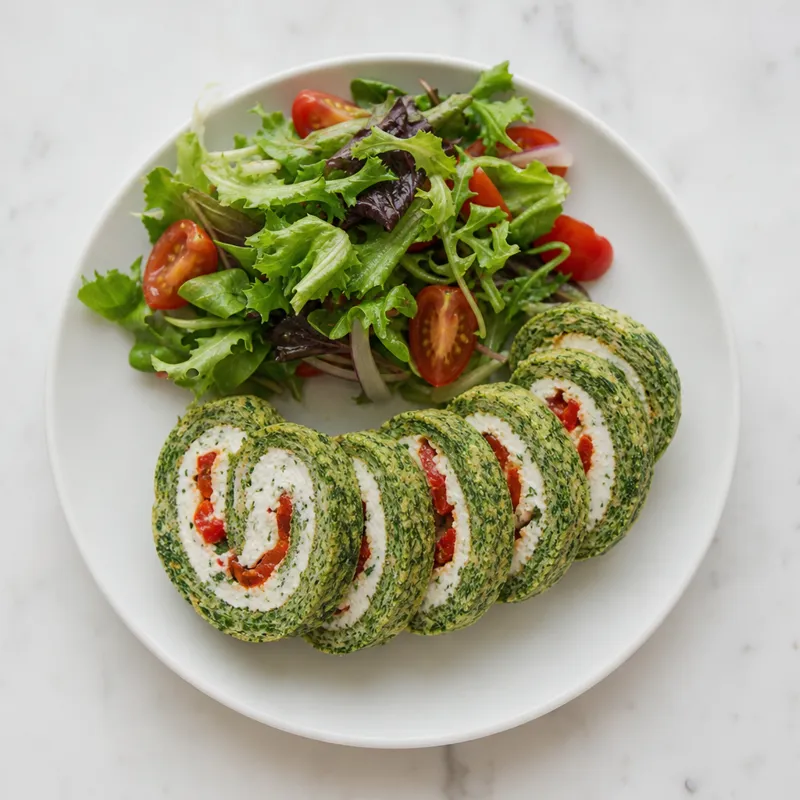 Cheese and spinach roulade