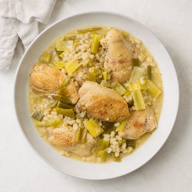 Chicken, Leek and Pearl Barley Stew