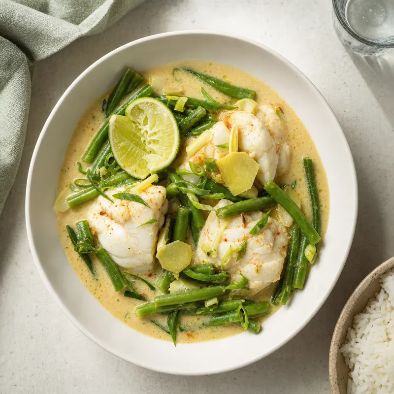 Coconut Fish Curry with Green Beans