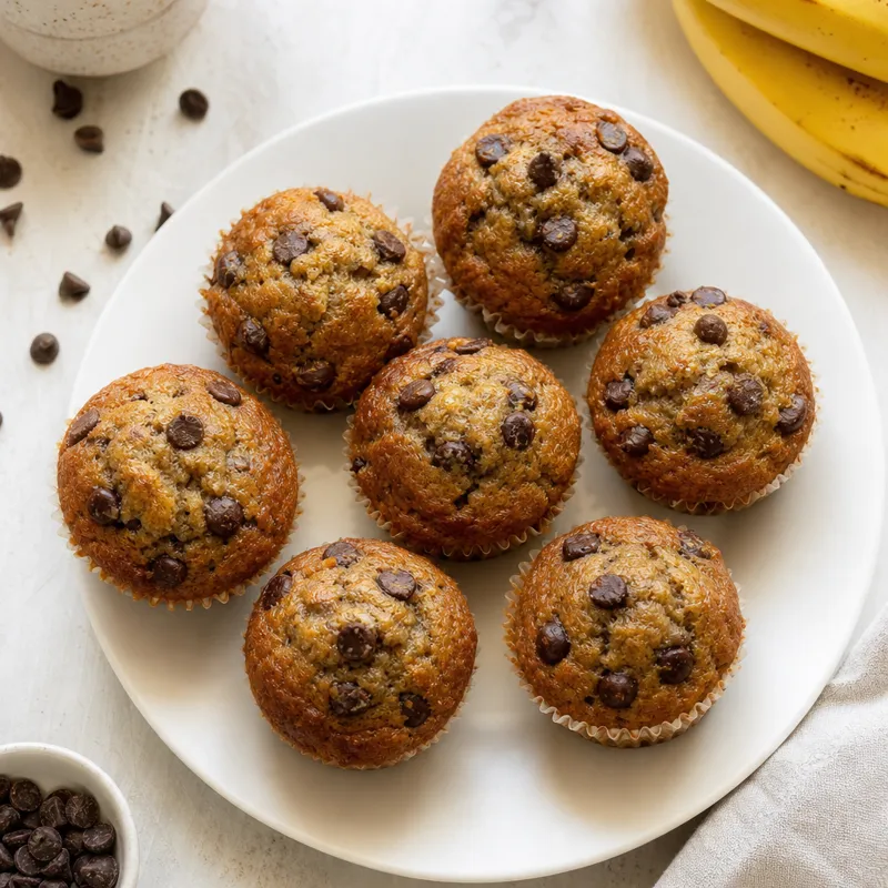 Dairy free banana and chocolate muffins