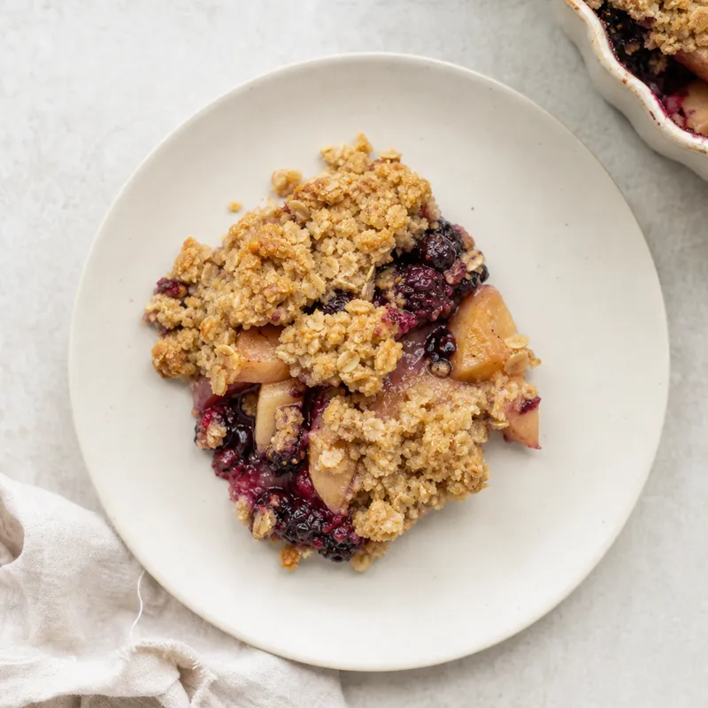 Freezer Apple and Blackberry Crumble, Gluten Free