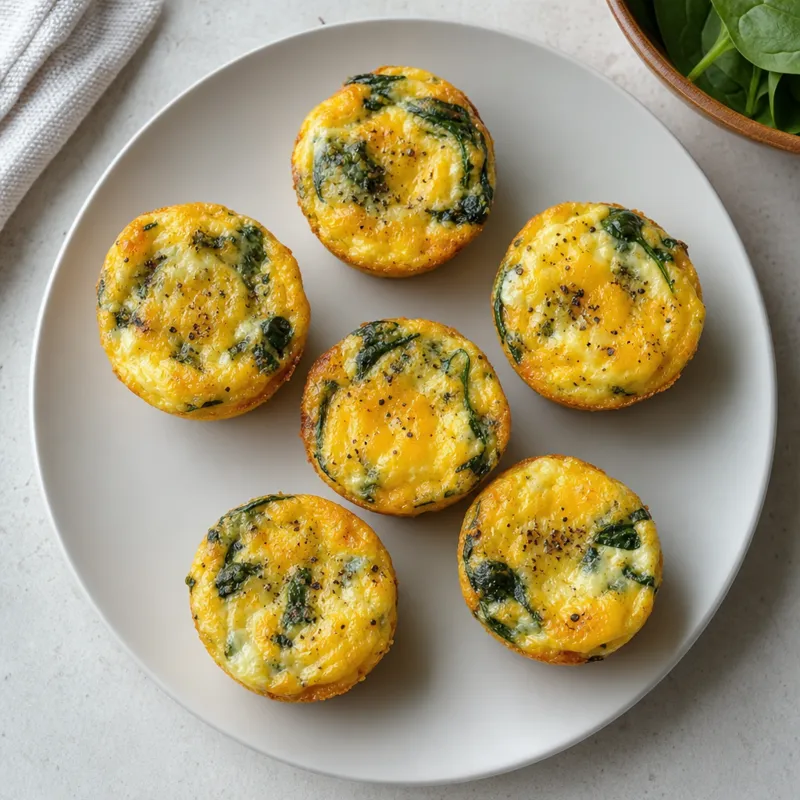 Freezer Egg Muffin Cups with Spinach and Cheddar
