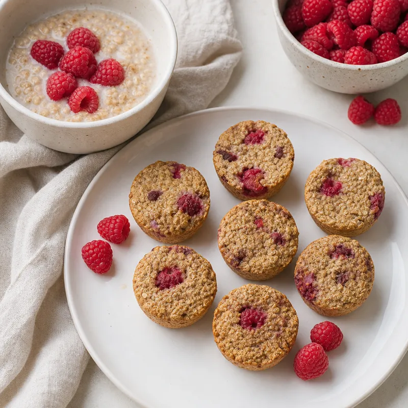 Freezer Porridge Pucks with Raspberries