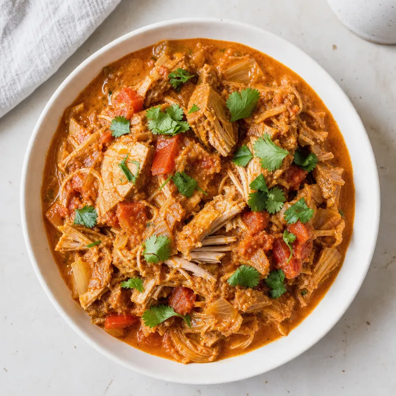 Jackfruit curry with coconut and tomato