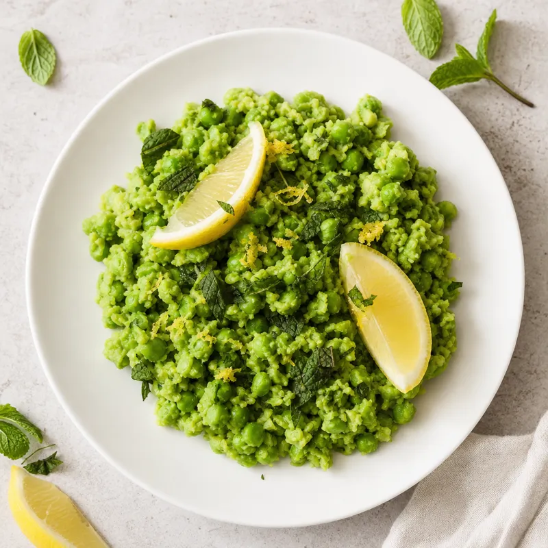 Minted mushy peas