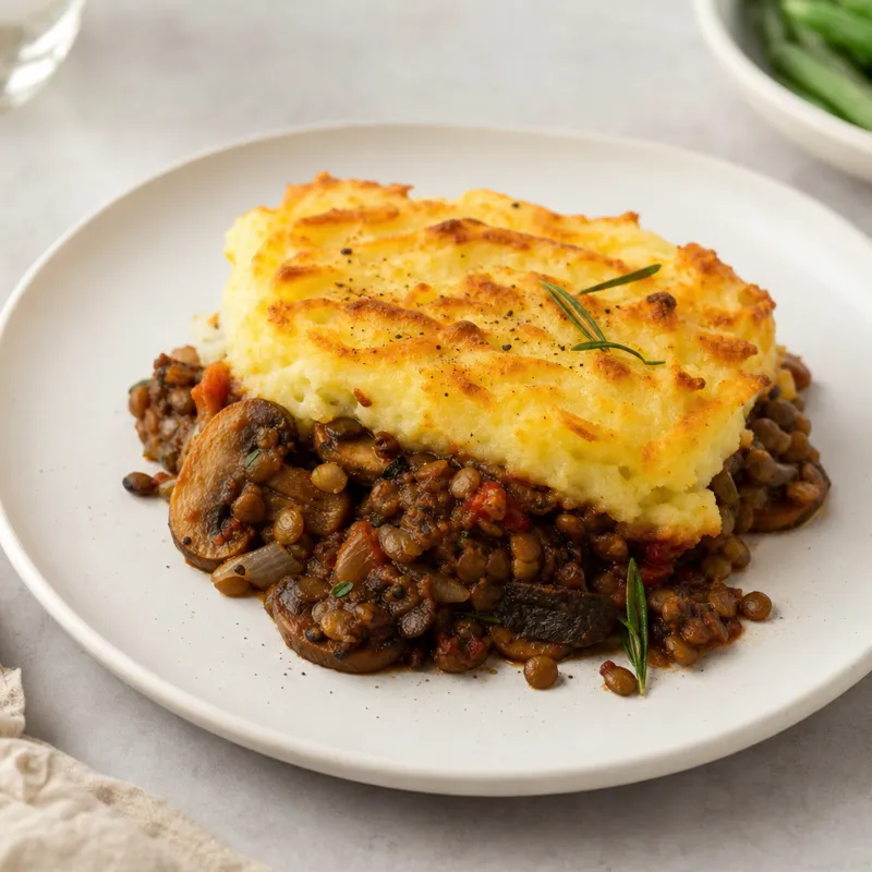 Mushroom and Lentil Shepherdless Pie