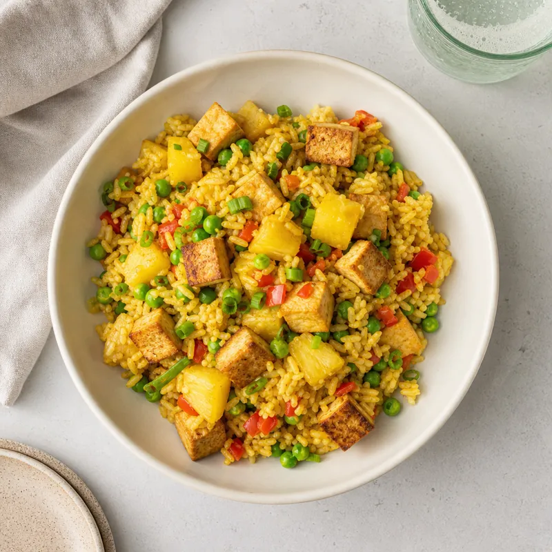 Pineapple and tofu fried rice