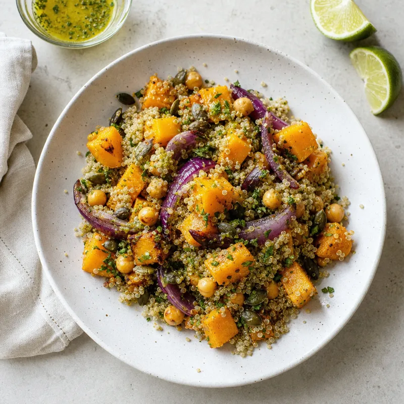 Roast Squash and Quinoa Bowls with Lime Dressing