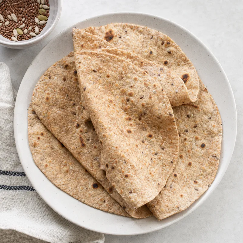 Seeded wholemeal flatbreads