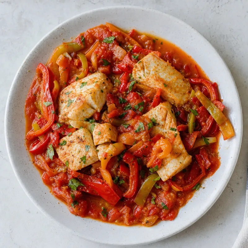 Turkish Style Fish and Pepper Bake