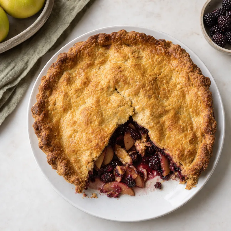 Vegan Apple and Blackberry Pie