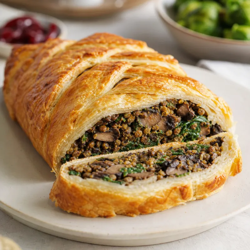 Vegan Mushroom and Lentil Wellington
