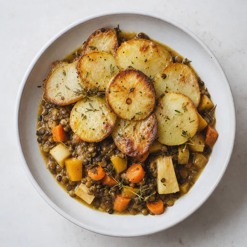 Winter Root Vegetable and Lentil Hotpot